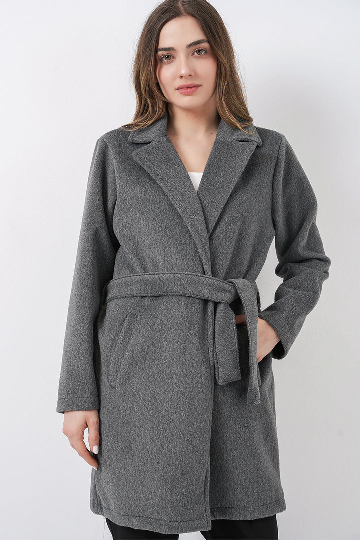 Bigdart Manteau ceinturé pour femme 9171 - Anthracite