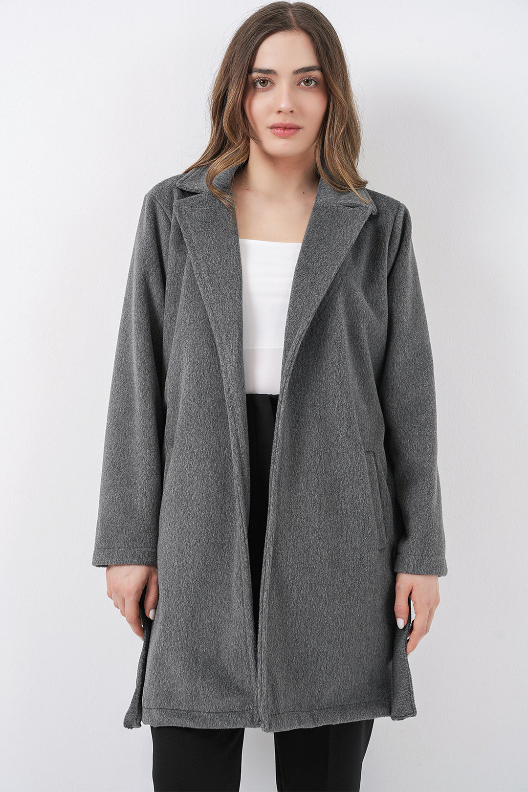 Bigdart Manteau ceinturé pour femme 9171 - Anthracite