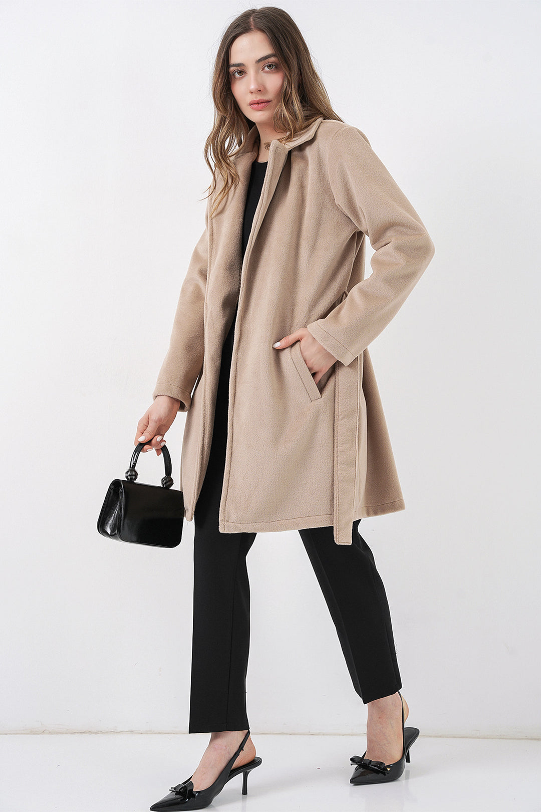 Bigdart Manteau ceinturé pour femme 9171 - Beige
