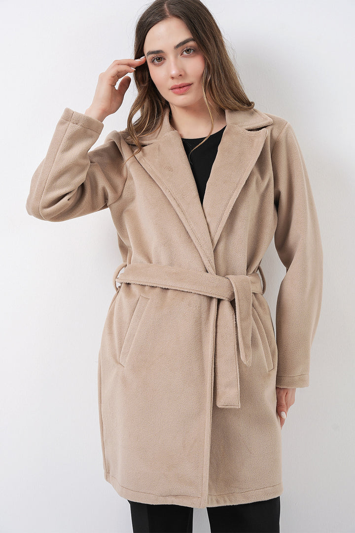 Bigdart Manteau ceinturé pour femmes 9171 - Beige