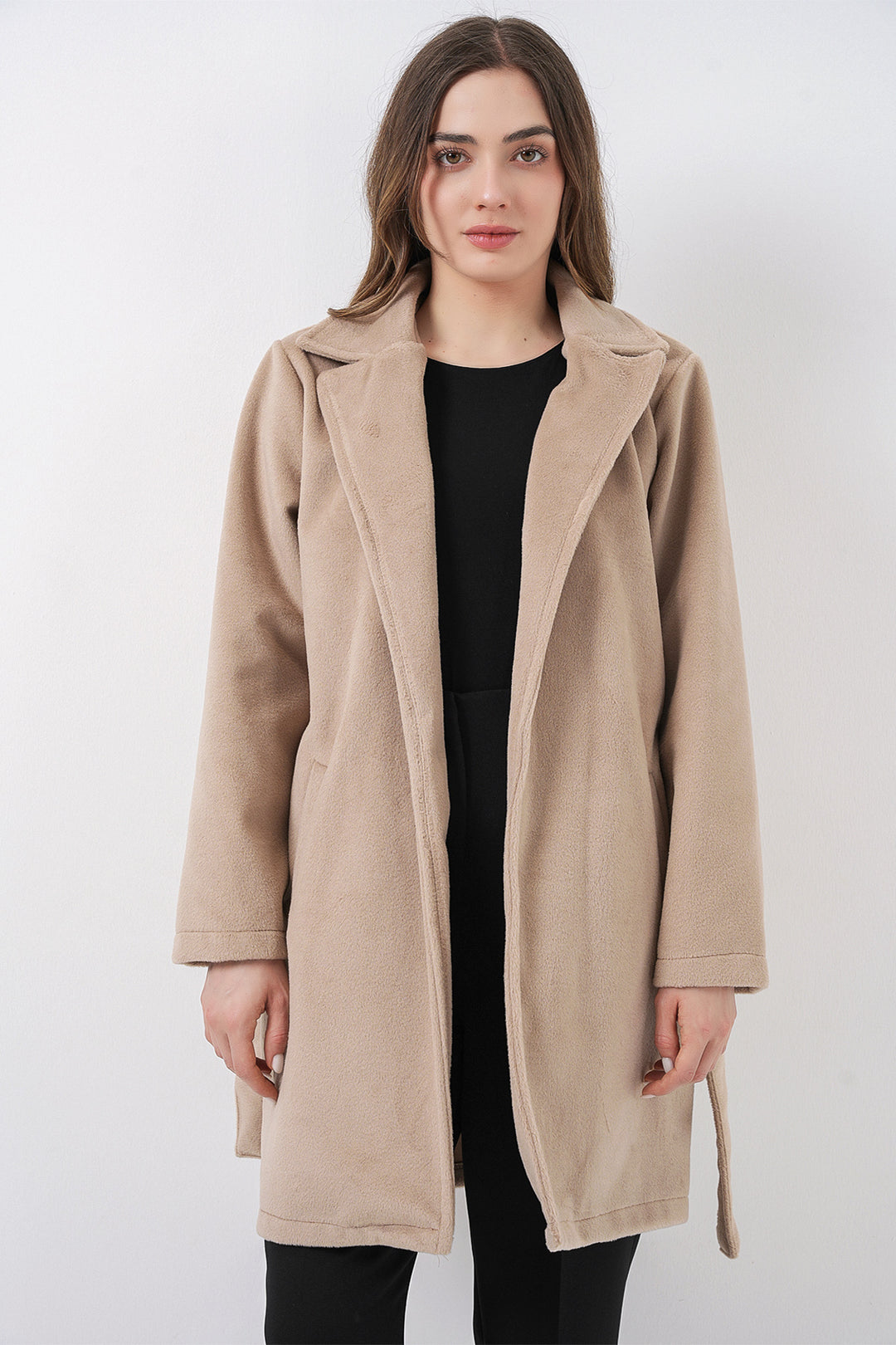 Bigdart Manteau ceinturé pour femme 9171 - Beige