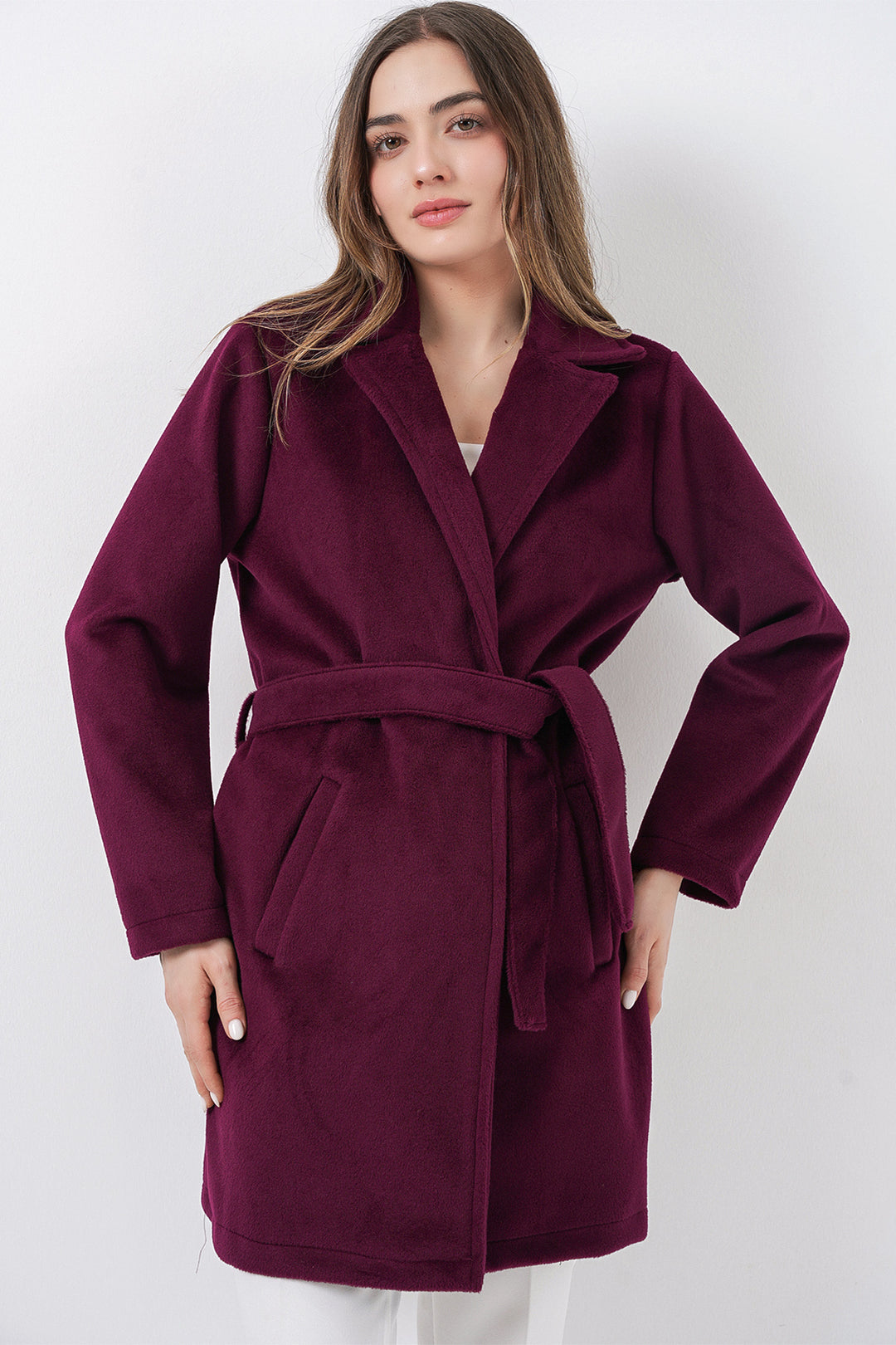 Bigdart Manteau Femme Ceinturé 9171 - Bordeaux