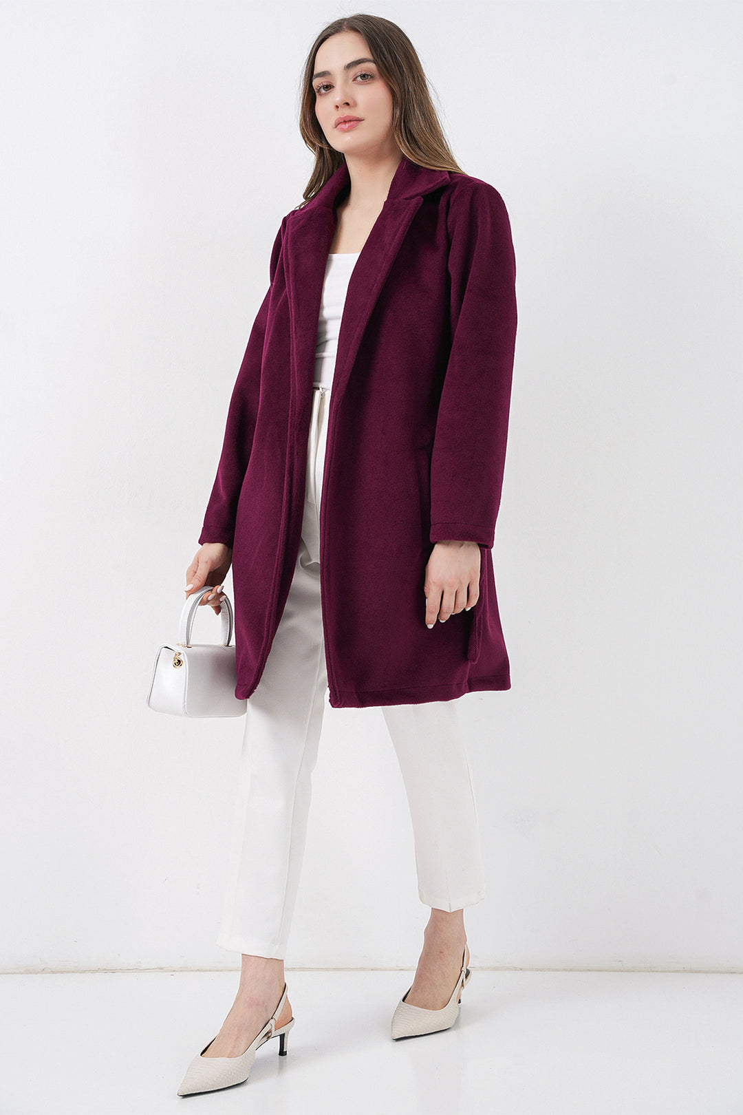 Bigdart Manteau ceinturé pour femme 9171 - Bordeaux
