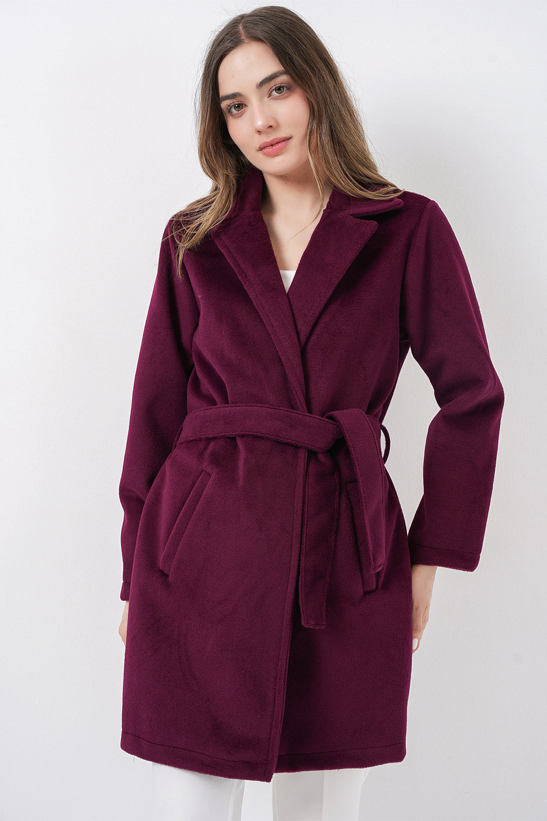 Bigdart Manteau ceinturé pour femme 9171 - Bordeaux