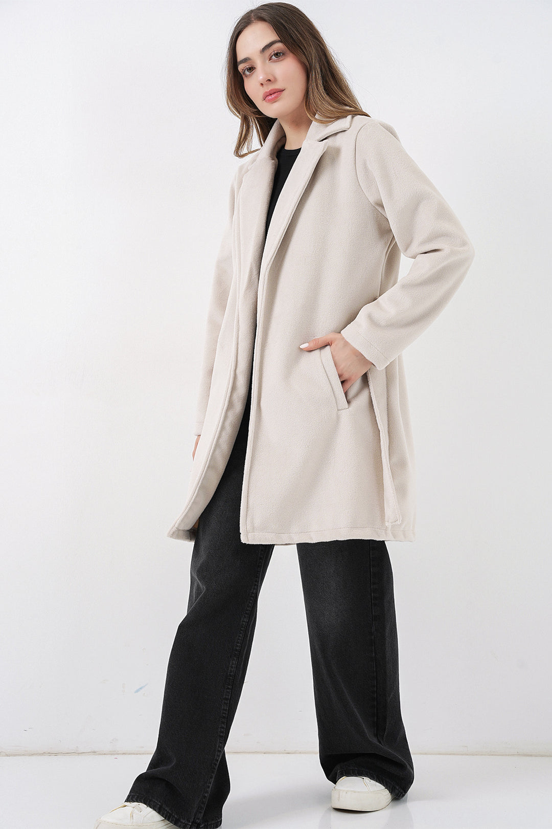 Bigdart Manteau ceinturé pour femme 9171 - Écru
