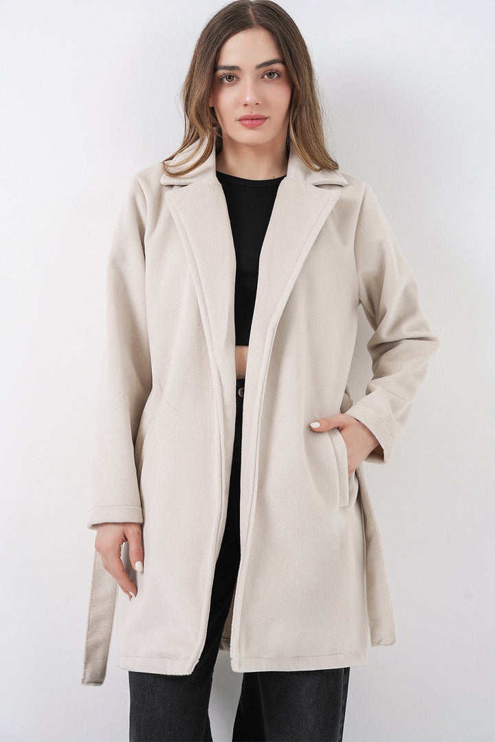 Bigdart Manteau ceinturé pour femme 9171 - Écru