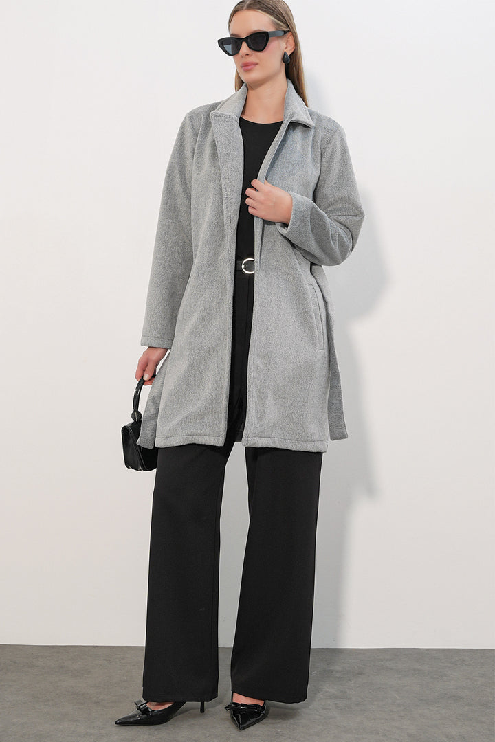 Bigdart Manteau ceinturé pour femme 9171 - Gris