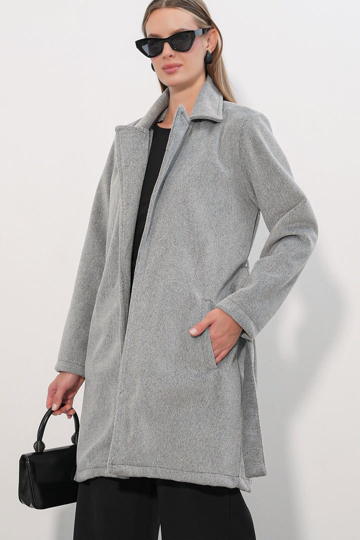 Bigdart Manteau ceinturé pour femme 9171 - Gris