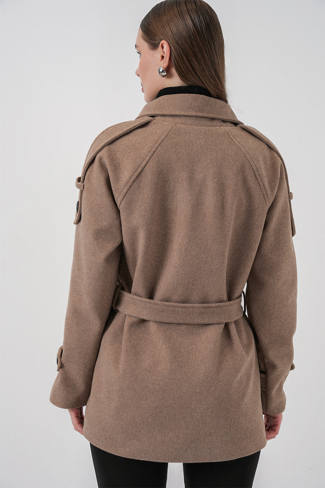 Bigdart Manteau en laine à ceinture pour femme 9162 - Pierre