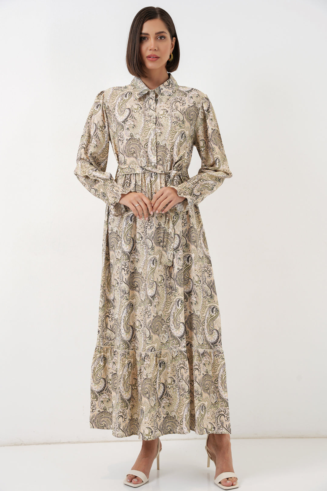 Bigdart Robe de hijab à ceinture pour femme 2589 - Beige