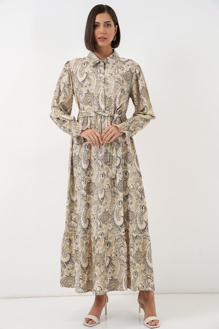 Bigdart Robe de hijab à ceinture pour femme 2589 - Beige