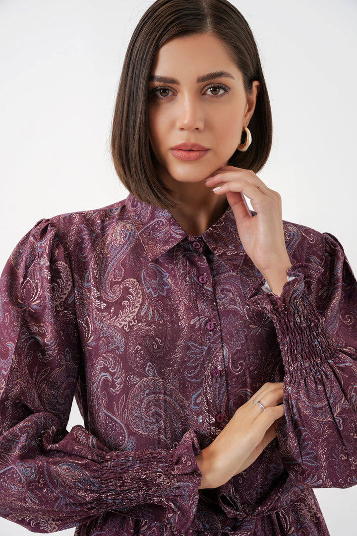 Bigdart Robe de hijab à ceinture pour femme 2589 - Bordeaux