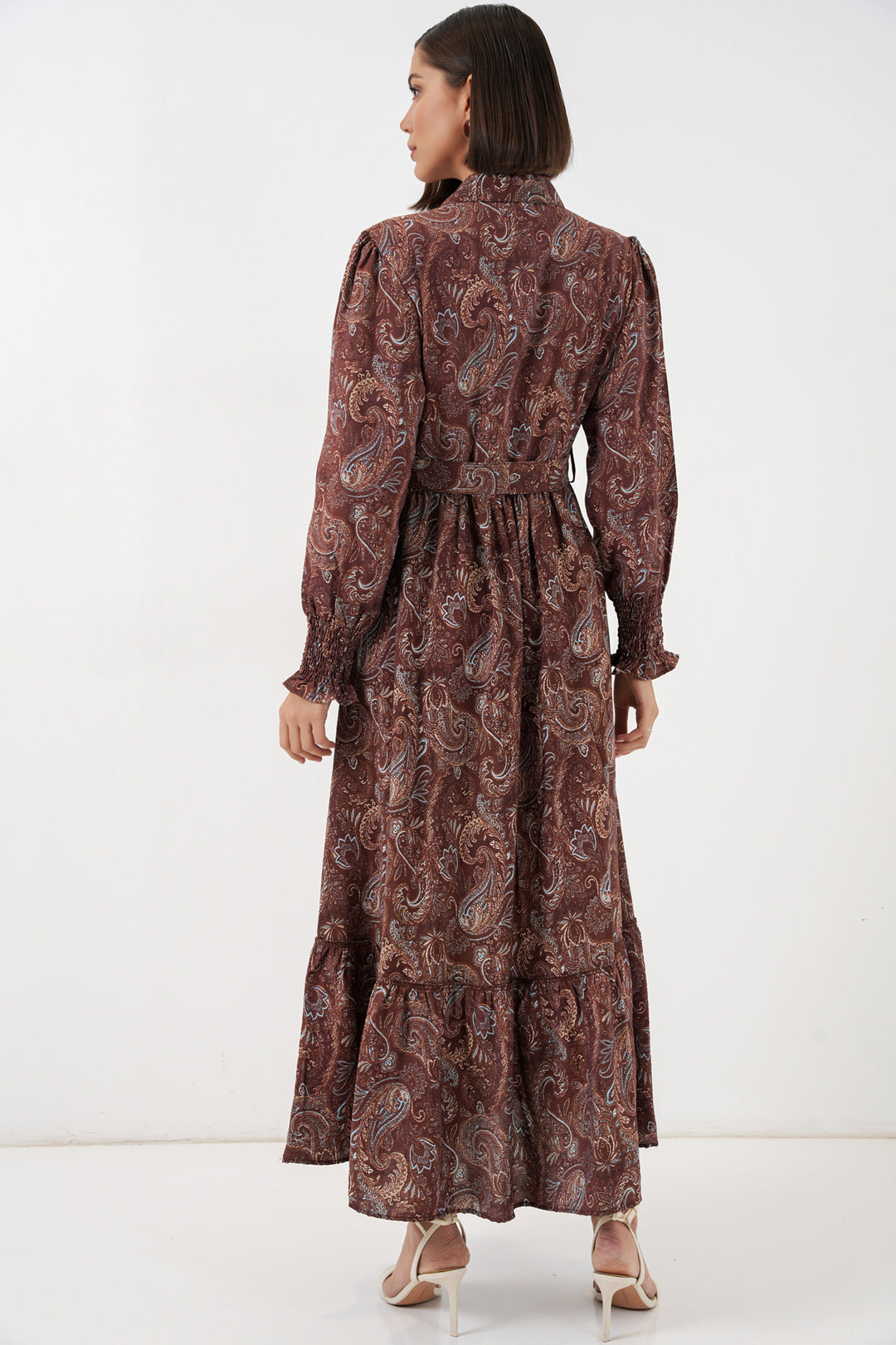 Bigdart Robe de hijab à ceinture pour femme 2589 - Marron
