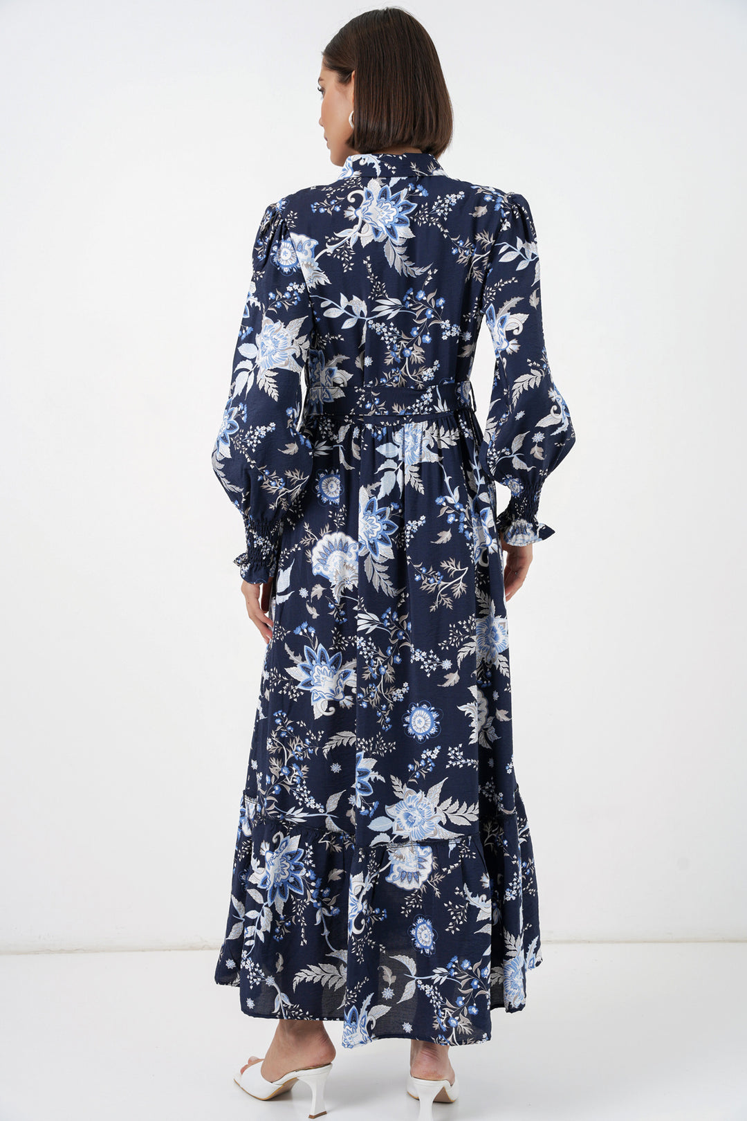 Bigdart Robe de hijab à ceinture pour femme 2589 - Bleu marine