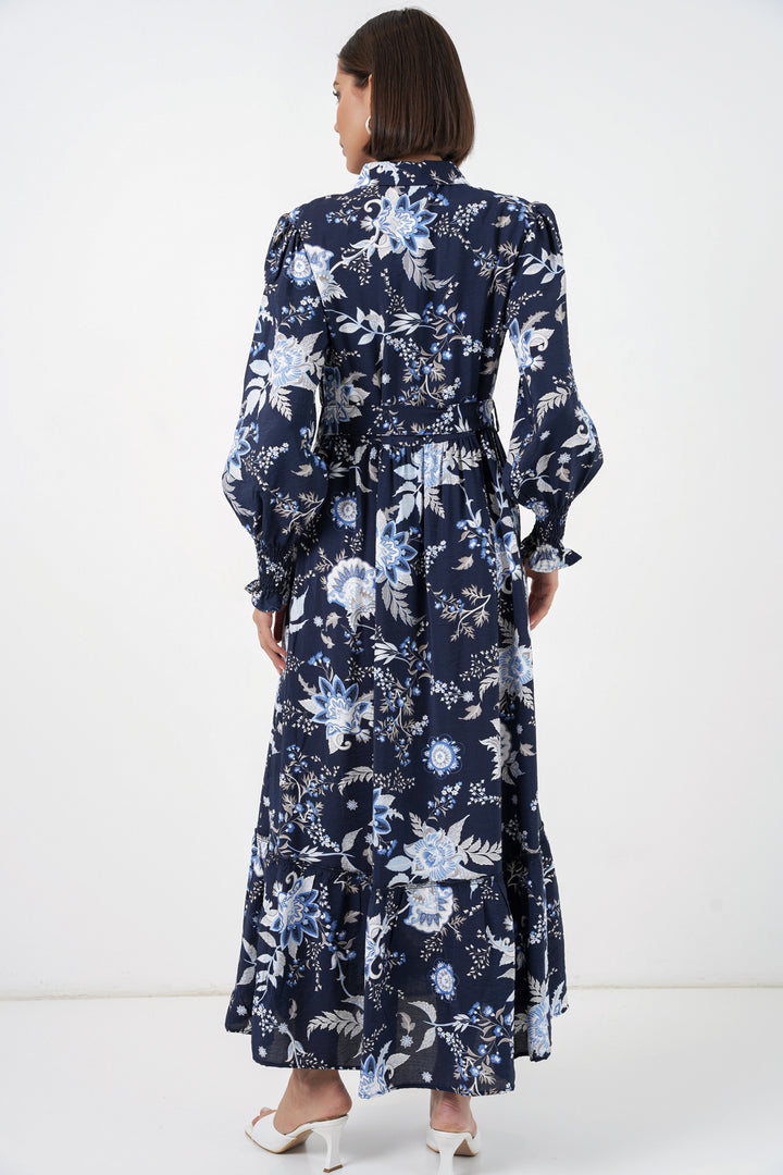 Bigdart Robe de hijab à ceinture pour femme 2589 - Bleu marine
