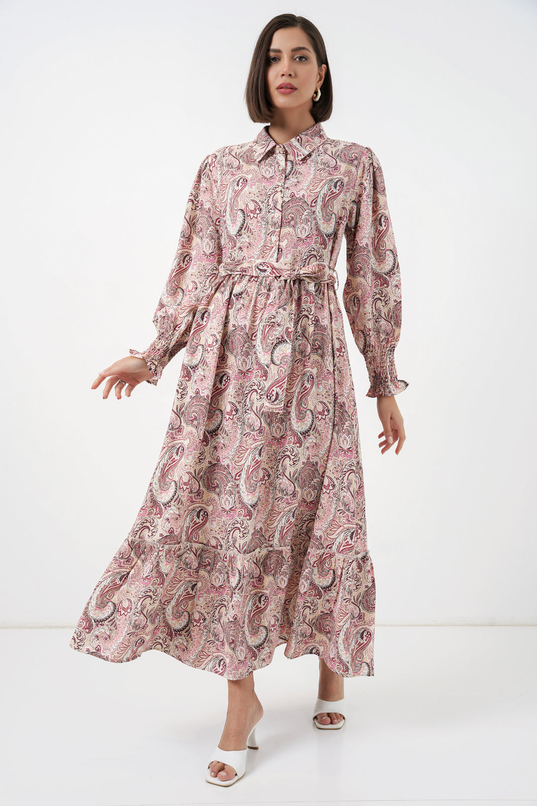 Bigdart Robe de hijab à ceinture pour femme 2589 - Rose
