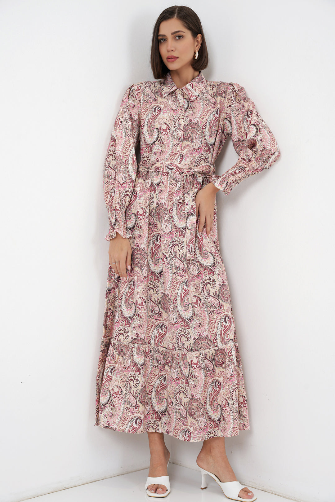Bigdart Robe de hijab à ceinture pour femme 2589 - Rose