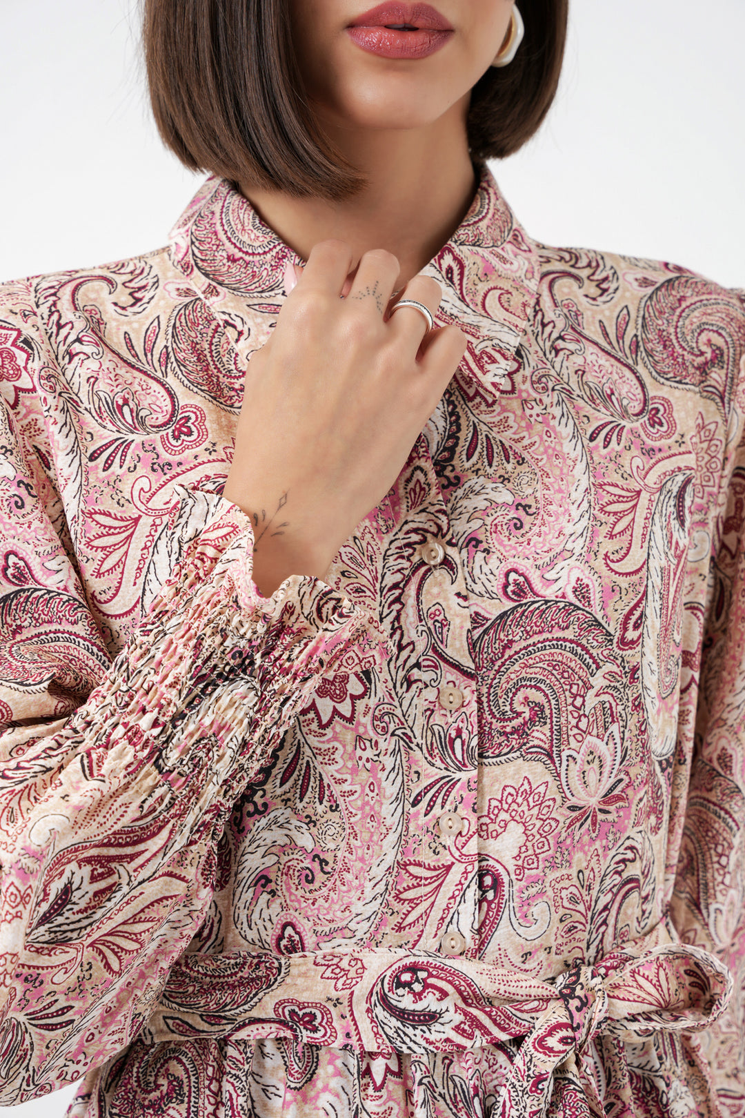Bigdart Robe de hijab à ceinture pour femme 2589 - Rose
