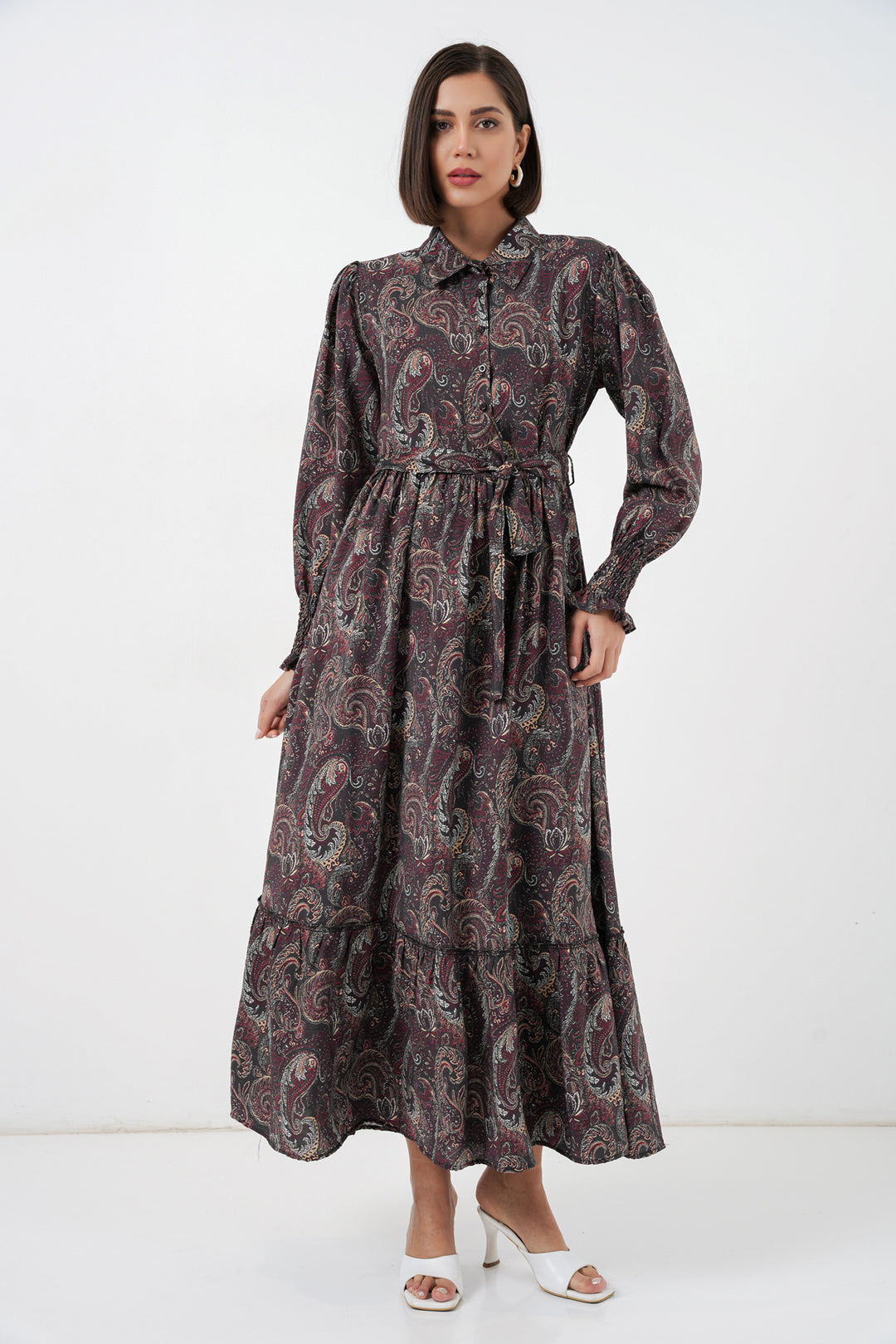 Bigdart Robe de hijab à ceinture pour femme 2589 - Noir