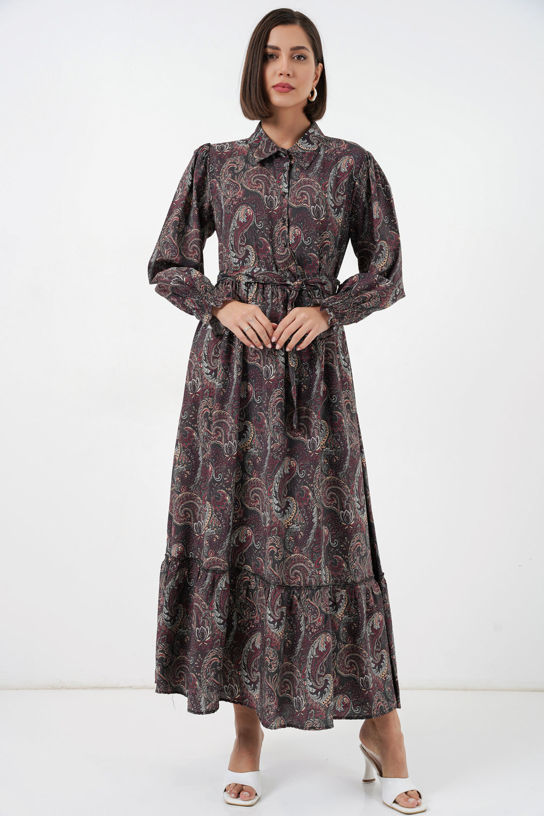 Bigdart Robe de hijab à ceinture pour femme 2589 - Noir