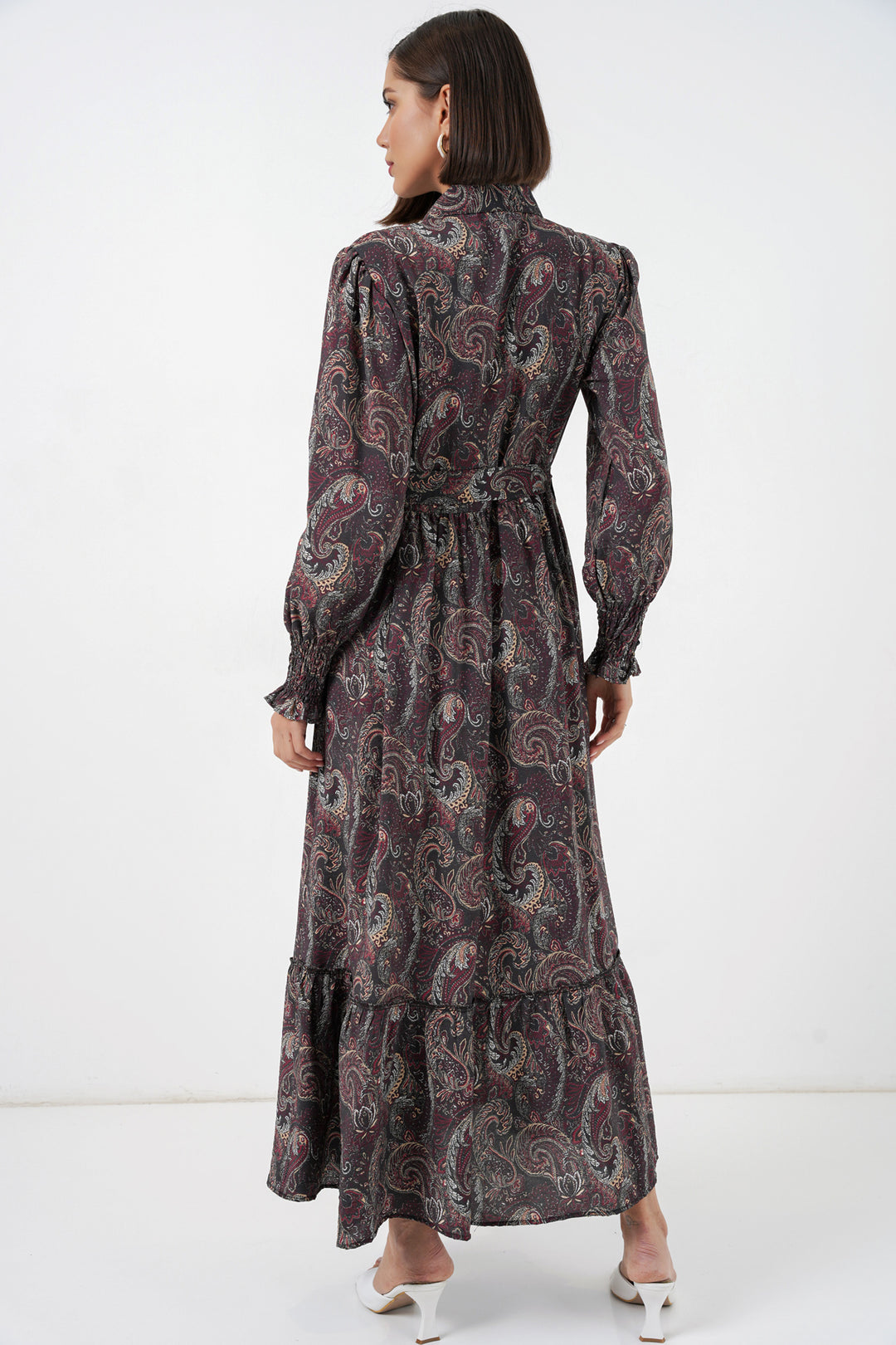 Bigdart Robe de hijab à ceinture pour femme 2589 - Noir