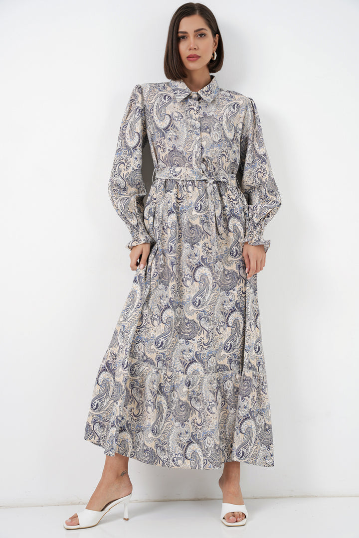Bigdart Robe de hijab à ceinture pour femme 2589 - Pierre