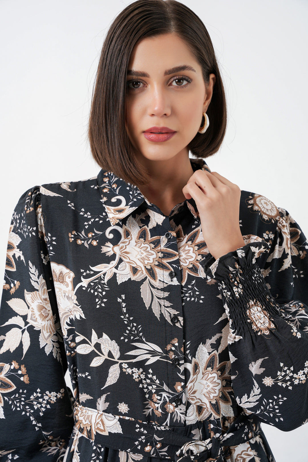 Bigdart Robe de modestie à ceinture pour femme 2589 - Y.Noir