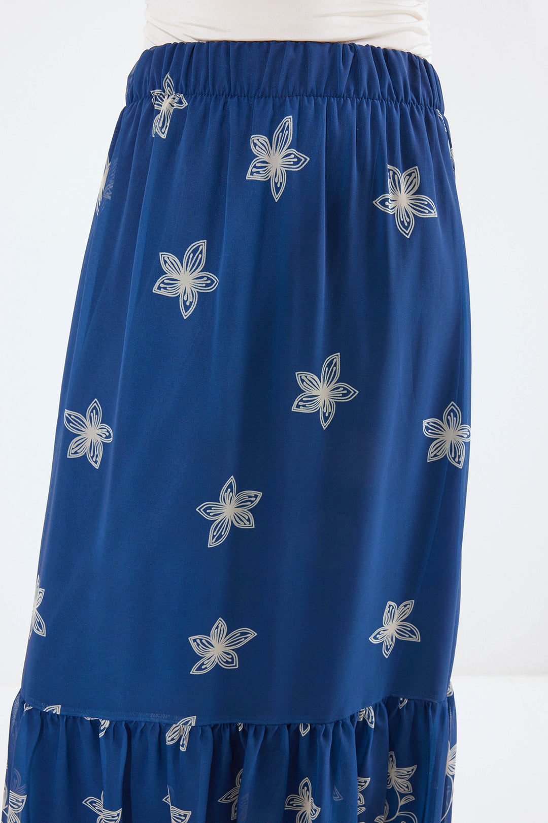 Bigdart Jupe Chiffon Imprimée Femme en Bleu marine 8010