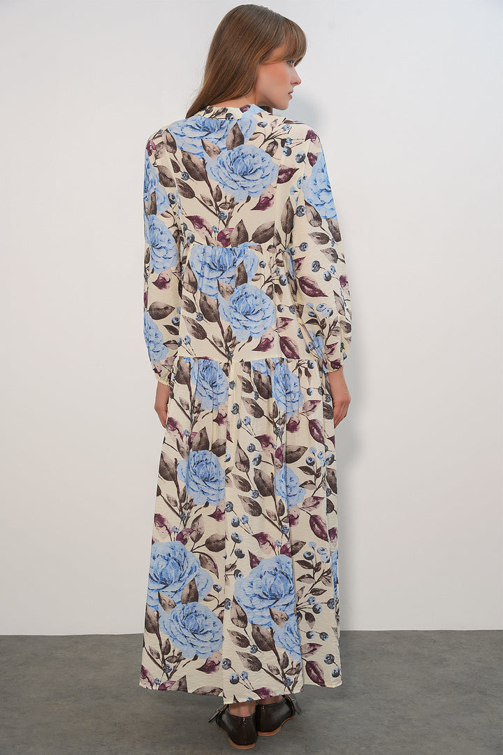 Bigdart Robe longue modeste en tissu Lys pour femme 2593 - Bleu clair
