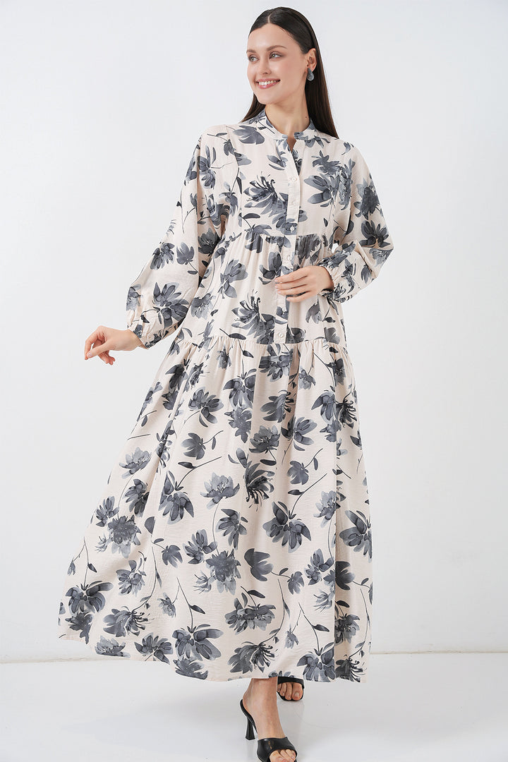 Bigdart Robe longue de modestie en tissu Lilyum pour femmes 2593 - Gris