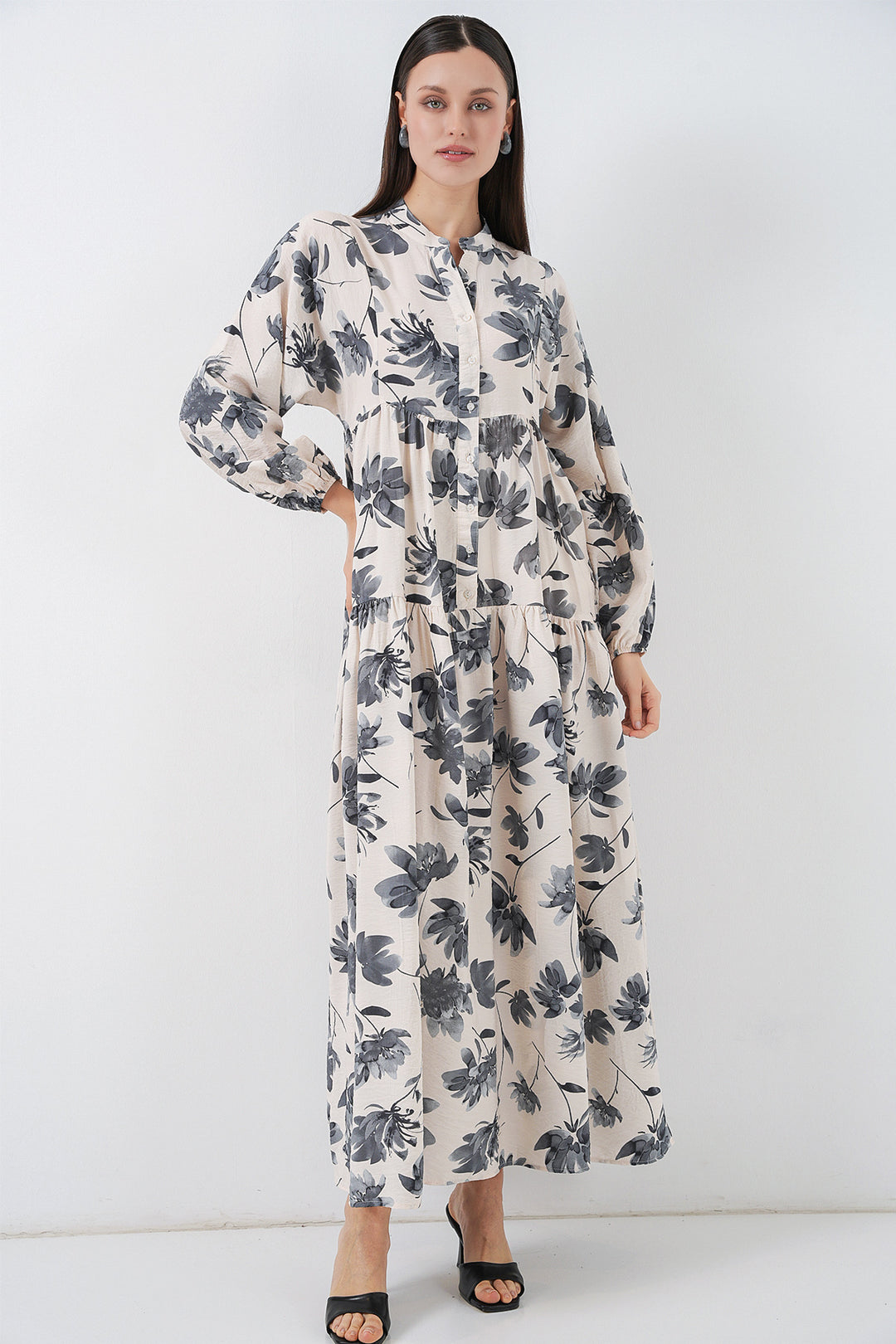 Bigdart Robe longue de modestie en tissu Lilyum pour femmes 2593 - Gris