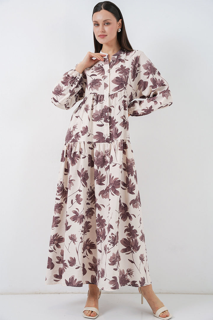 Bigdart Robe longue de modestie en tissu Lilyum pour femmes 2593 - Marron
