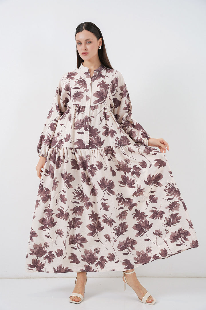 Bigdart Robe longue de modestie en tissu Lilyum pour femmes 2593 - Marron