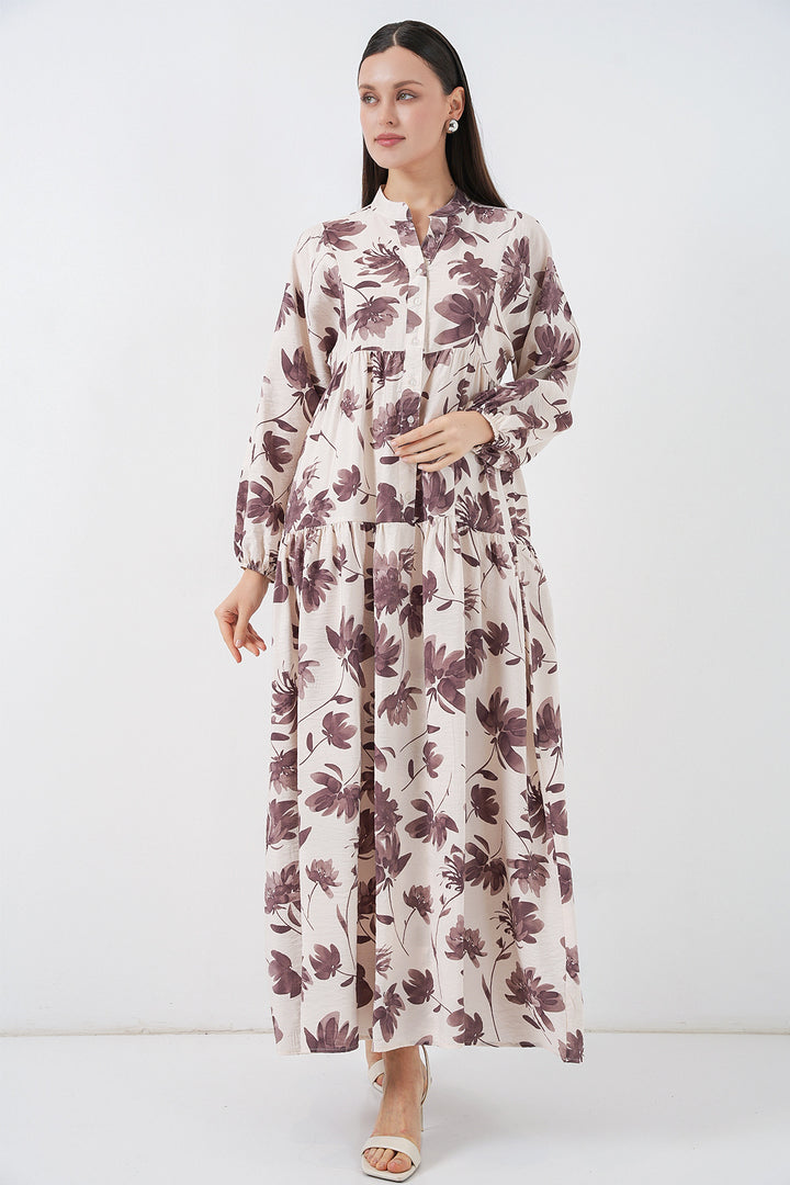 Bigdart Robe longue de modestie en tissu Lilyum pour femmes 2593 - Marron