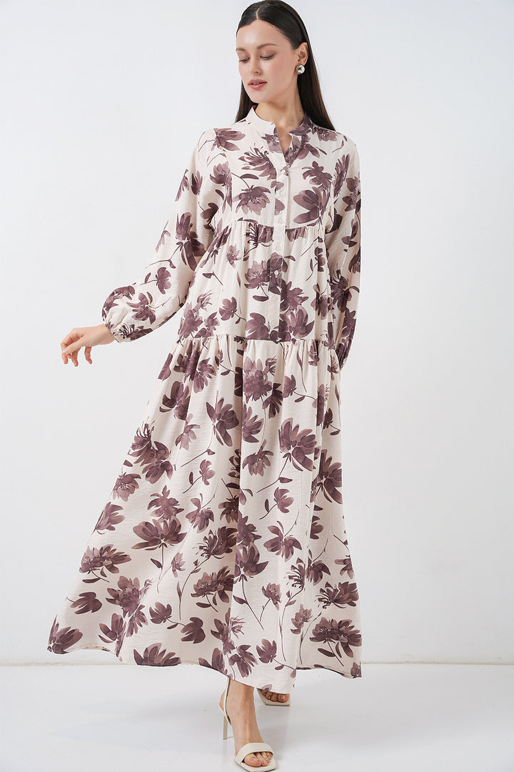 Bigdart Robe longue de modestie en tissu Lilyum pour femmes 2593 - Marron