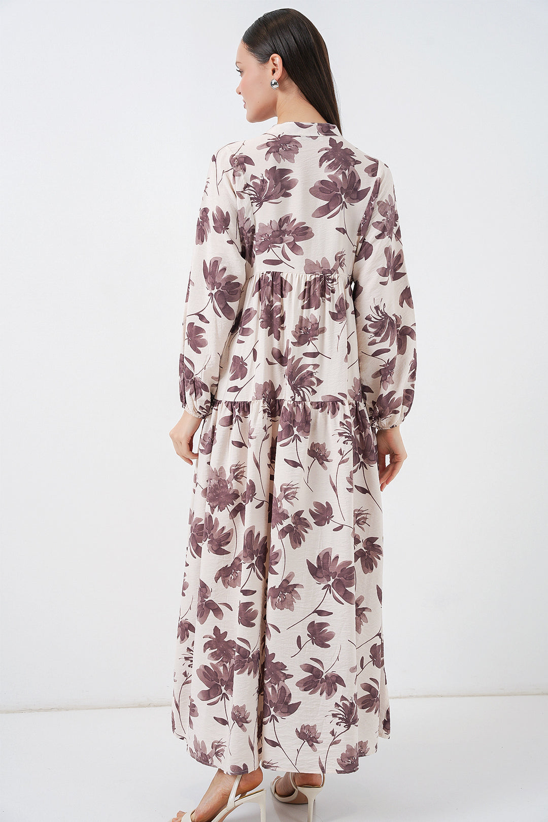 Bigdart Robe longue de modestie en tissu Lilyum pour femmes 2593 - Marron