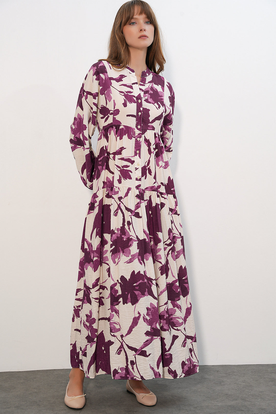 Bigdart Robe longue modeste Lilies pour femme 2593 - Rose foncé