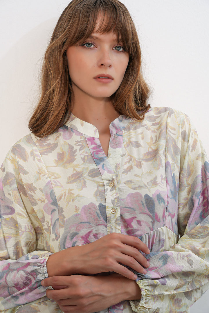 Bigdart Robe longue modeste en tissu Lys pour femme 2593 - poudre