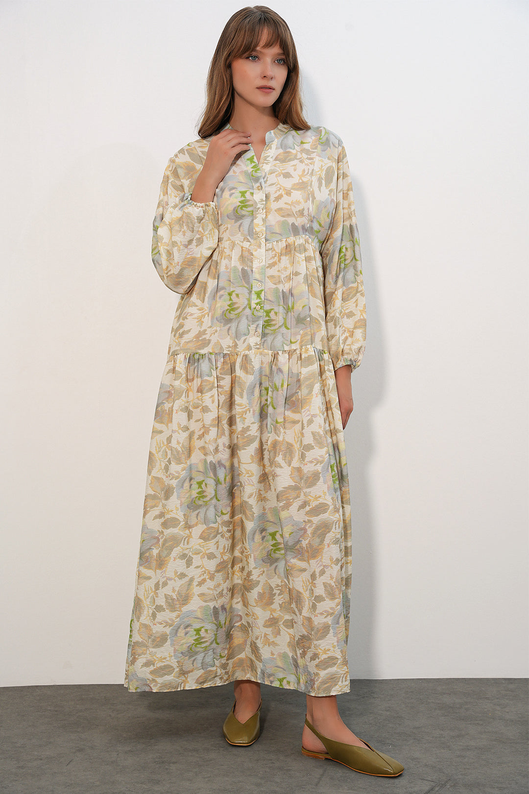 Bigdart Robe longue modeste en tissu Lys pour femme 2593 - Jaune
