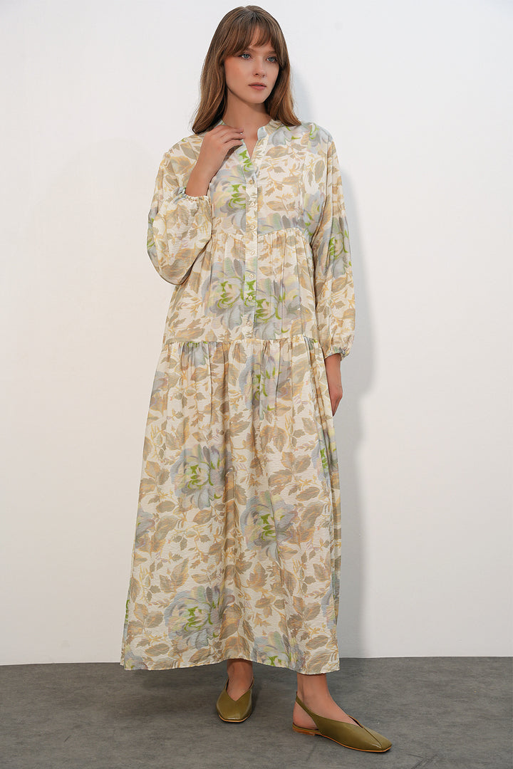 Bigdart Robe longue modeste en tissu Lys pour femme 2593 - Jaune