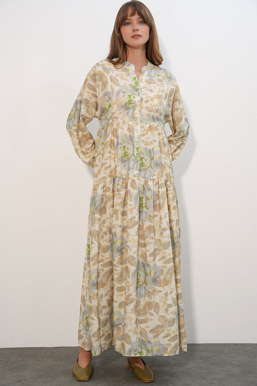 Bigdart Robe longue modeste en tissu Lys pour femme 2593 - Jaune