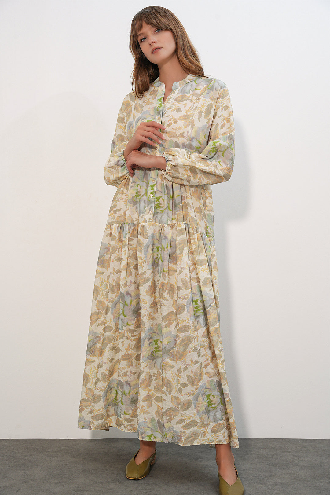 Bigdart Robe longue modeste en tissu Lys pour femme 2593 - Jaune