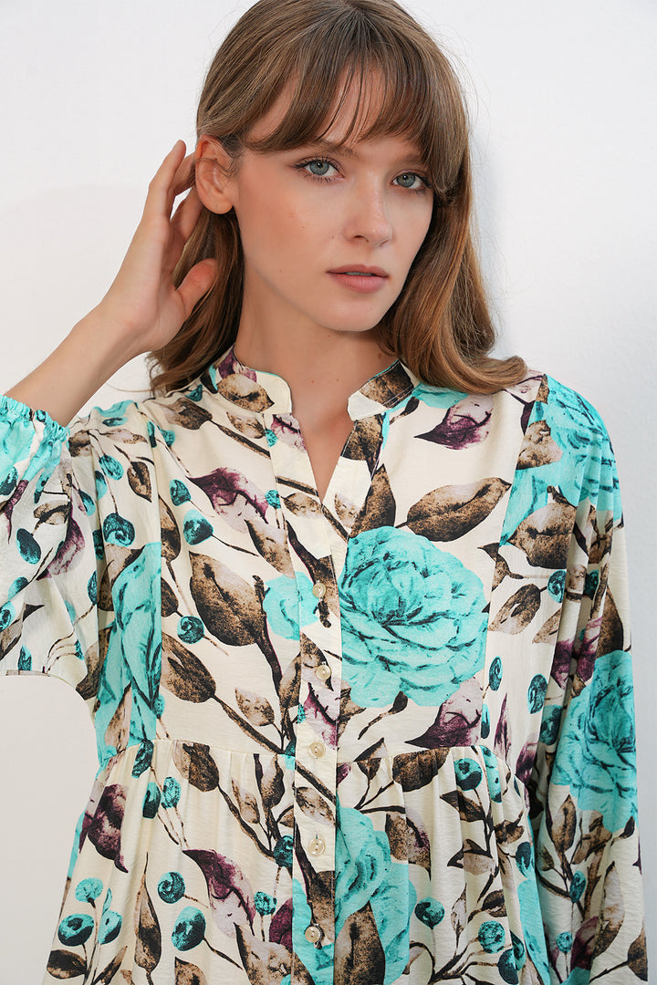 Bigdart Robe longue modeste en tissu Lys pour femme 2593 - Turquoise