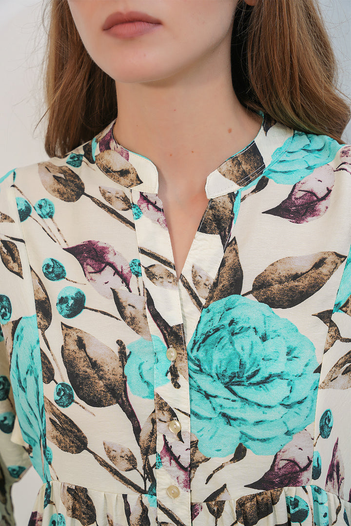 Bigdart Robe longue modeste en tissu Lys pour femme 2593 - Turquoise