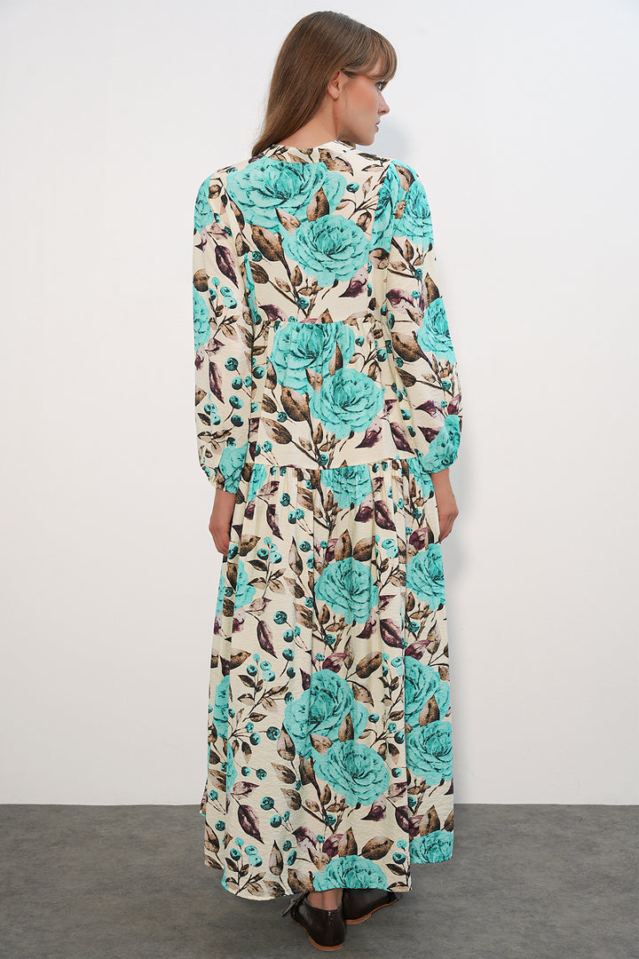 Bigdart Robe longue modeste en tissu Lys pour femme 2593 - Turquoise