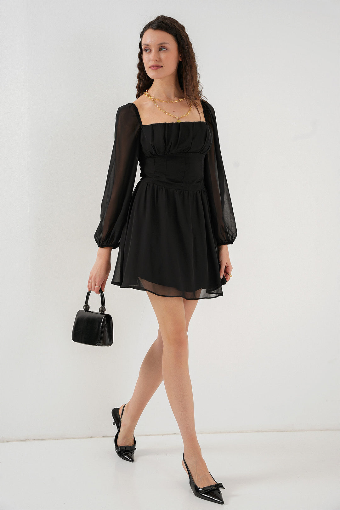 Bigdart Kadın Mini Tül Elbise 2514 - Noir