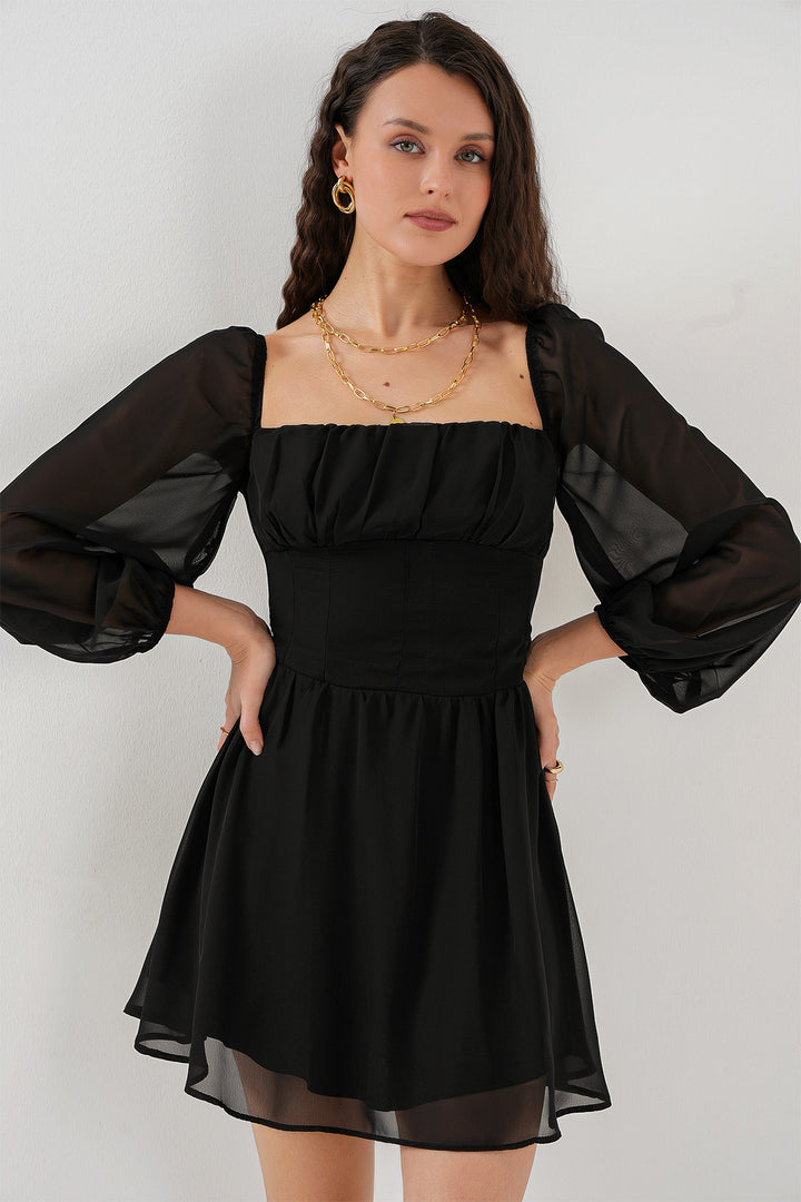 Bigdart Kadın Mini Tül Elbise 2514 - Noir