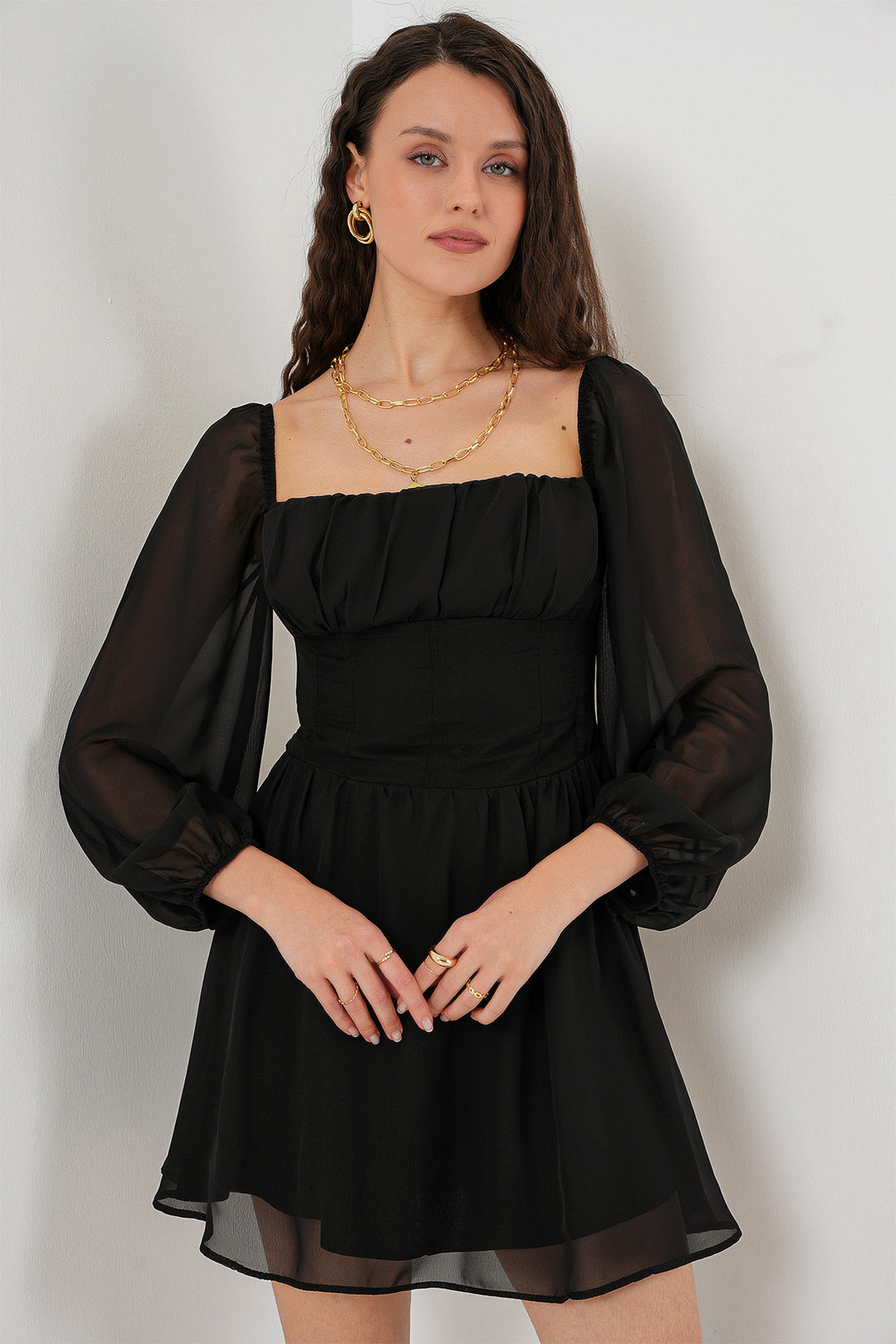 Bigdart Kadın Mini Tül Elbise 2514 - Noir