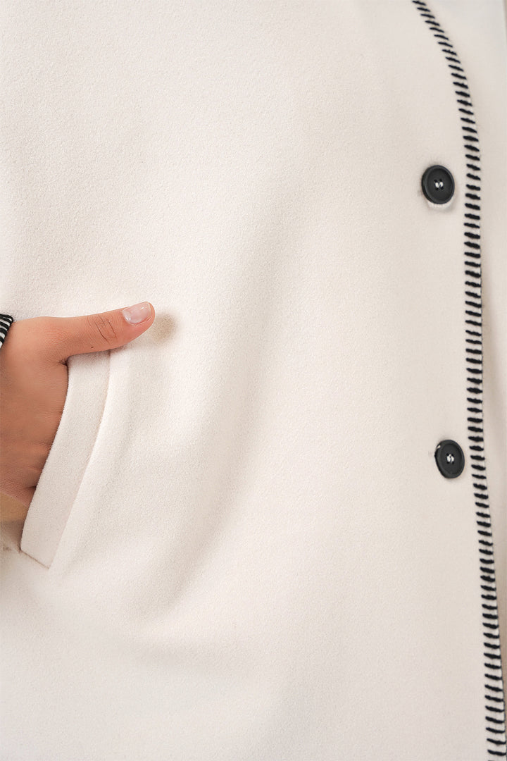Bigdart Veste en laine avec broderie pour femme 9167 - Écru