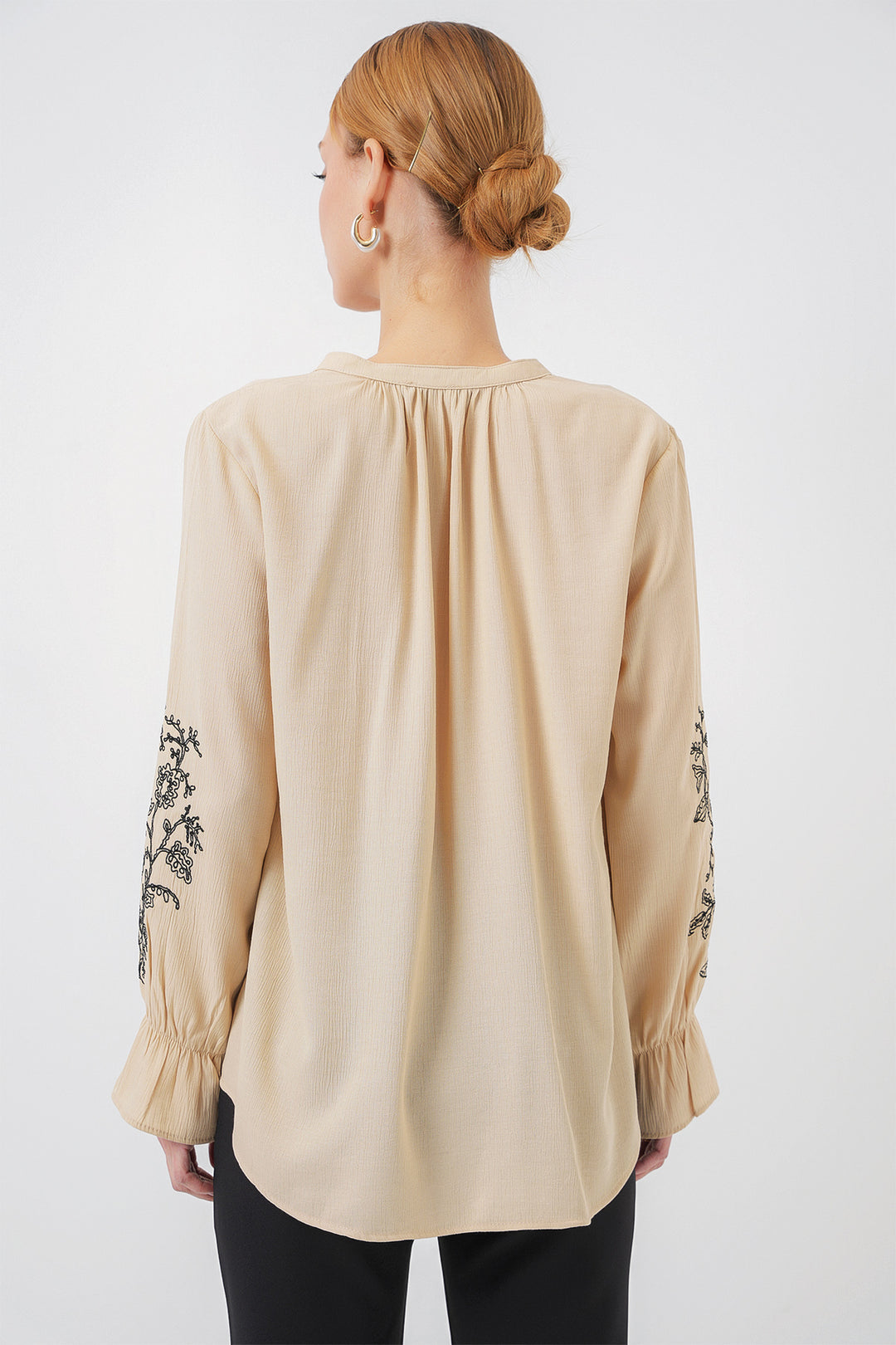 Bigdart Blouse tricotée brodée pour femme 941 - Beige